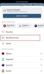 iOS畫面選擇Specialty Servers
